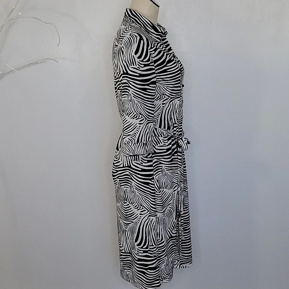 Merona Shirtwaist Zebra Print Dress SZ M - Picture 3 of 10